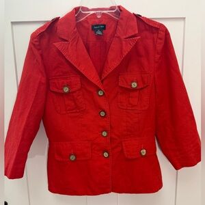 Spense Women's Red Button-Up Linen Jacket